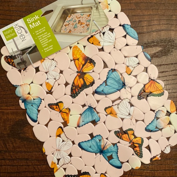 Butterfly Sink Mat, Butterfly Protective Pebble Decorative Sink Mat, Butterflies - Picture 2 of 14